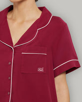 WOMEN'S SHORT SLEEVE PAJAMA SET Burgandy / S